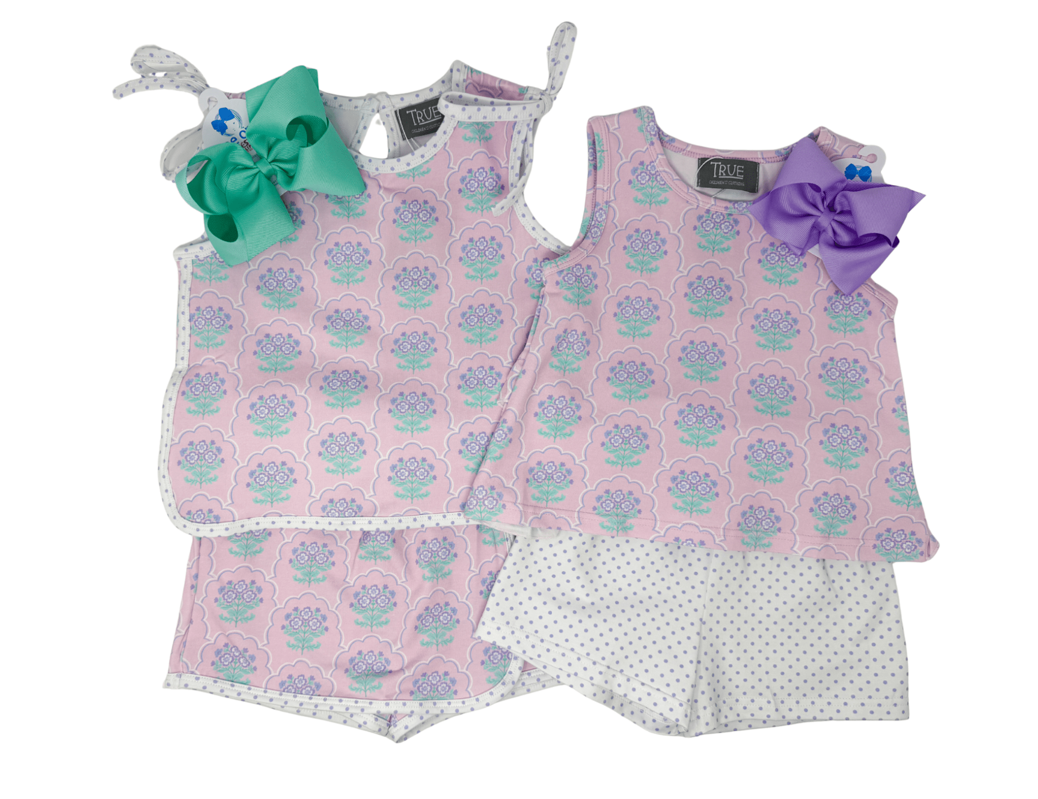 Purple Floral Tie Set Girls Sets True