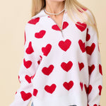Queen of Hearts Half Zip Sweater Sweaters Main Strip