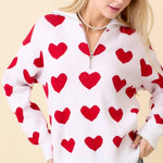 Queen of Hearts Half Zip Sweater Sweaters Main Strip