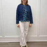 Quilted Jean Jacket - Dark Denim Tops Entro