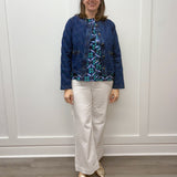 Quilted Jean Jacket - Dark Denim Tops Entro