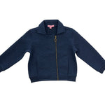 Quilted Moto Jacket - Navy Trellis Girls Outerwear Bisby