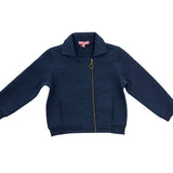 Quilted Moto Jacket - Navy Trellis Girls Outerwear Bisby