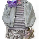 Quilted Moto Jacket - Silver Girls Outerwear Bisby