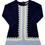 Quincy Ric Rac Dress - Navy - Sugar Babies Children's Boutique/Meg's Shoppe
