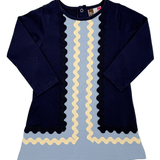 Quincy Ric Rac Dress - Navy - Sugar Babies Children's Boutique/Meg's Shoppe