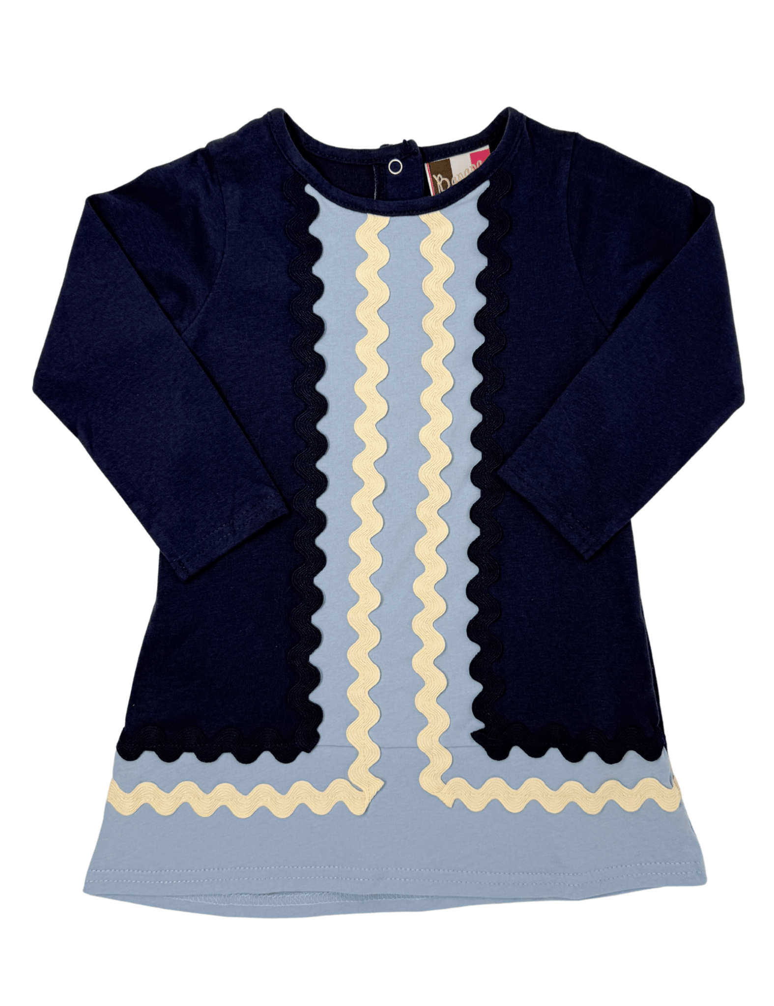 Quincy Ric Rac Dress - Navy - Sugar Babies Children's Boutique/Meg's Shoppe