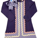 Quincy Ric Rac Dress - Purple - Sugar Babies Children's Boutique/Meg's Shoppe