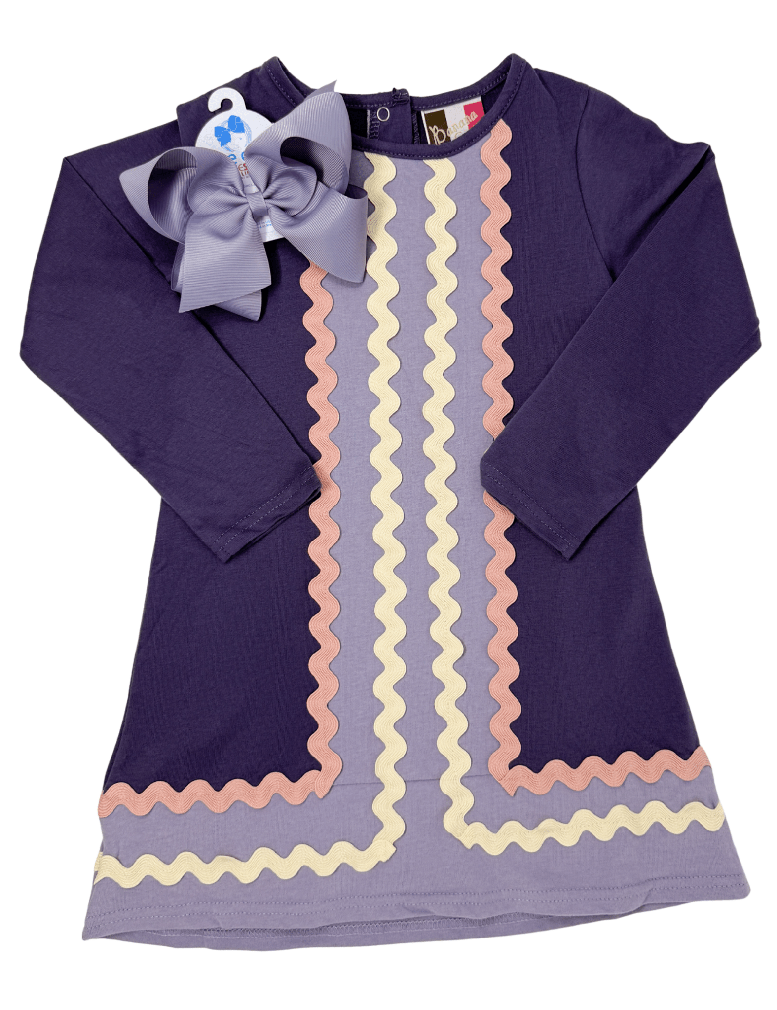 Quincy Ric Rac Dress - Purple - Sugar Babies Children's Boutique/Meg's Shoppe