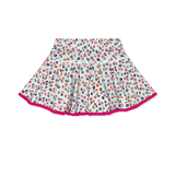 Quinn Skort - Bashful Blooms/Power Pink Girls Skirts + Bloomers Set Athleisure