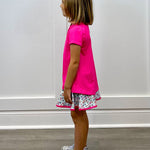 Quinn Skort - Bashful Blooms/Power Pink Girls Skirts + Bloomers Set Athleisure