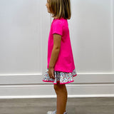 Quinn Skort - Bashful Blooms/Power Pink Girls Skirts + Bloomers Set Athleisure
