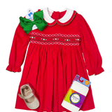 Rachel Dress - Red Corduroy - Sugar Babies Children's Boutique/Meg's Shoppe