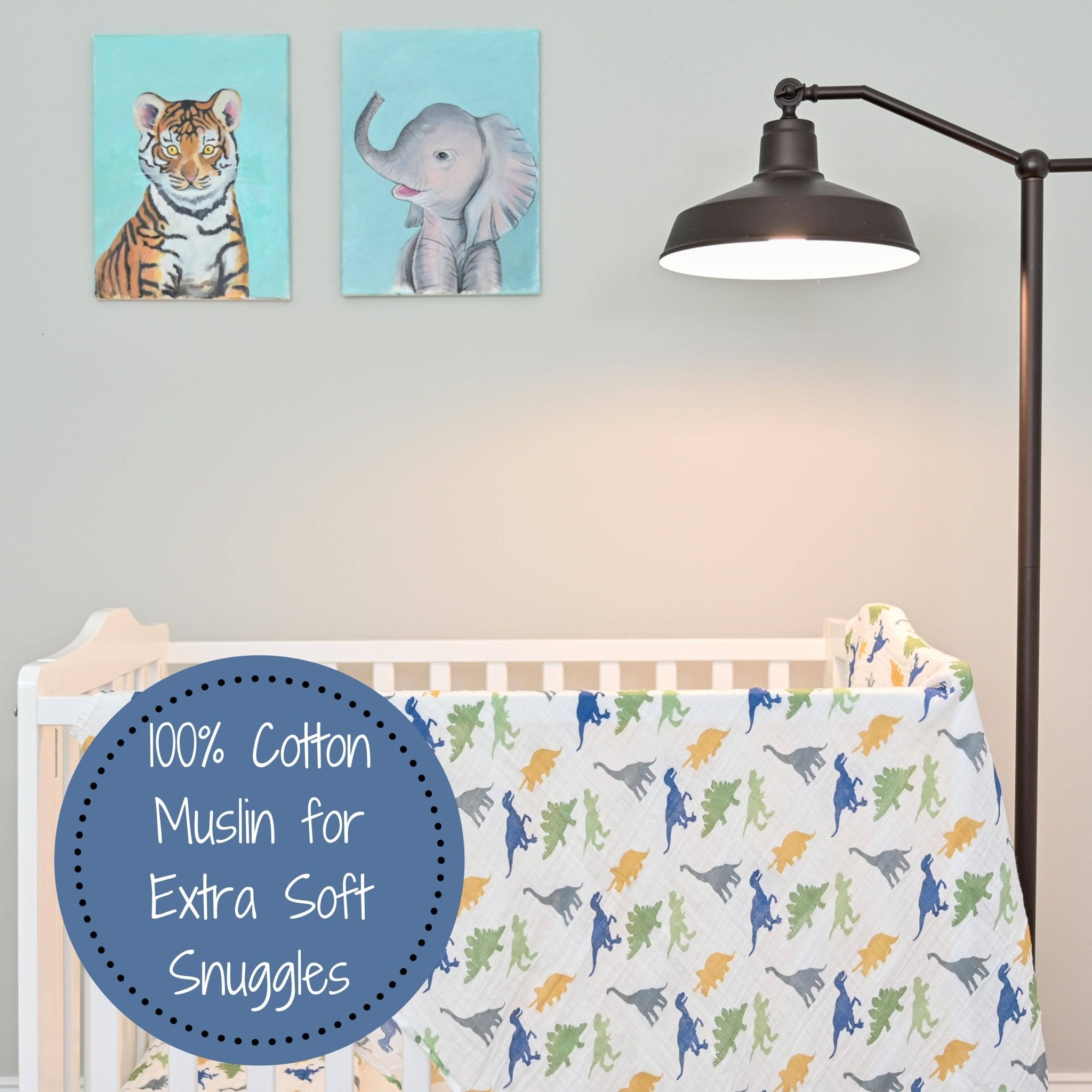 Rawr-Some Baby Muslin Swaddle Blanket Baby Accessories LollyBanks