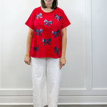 Red Americana Sparkle Top Tops Mudpie