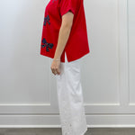 Red Americana Sparkle Top Tops Mudpie