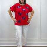 Red Americana Sparkle Top Tops Mudpie