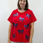 Red Americana Sparkle Top Tops Mudpie