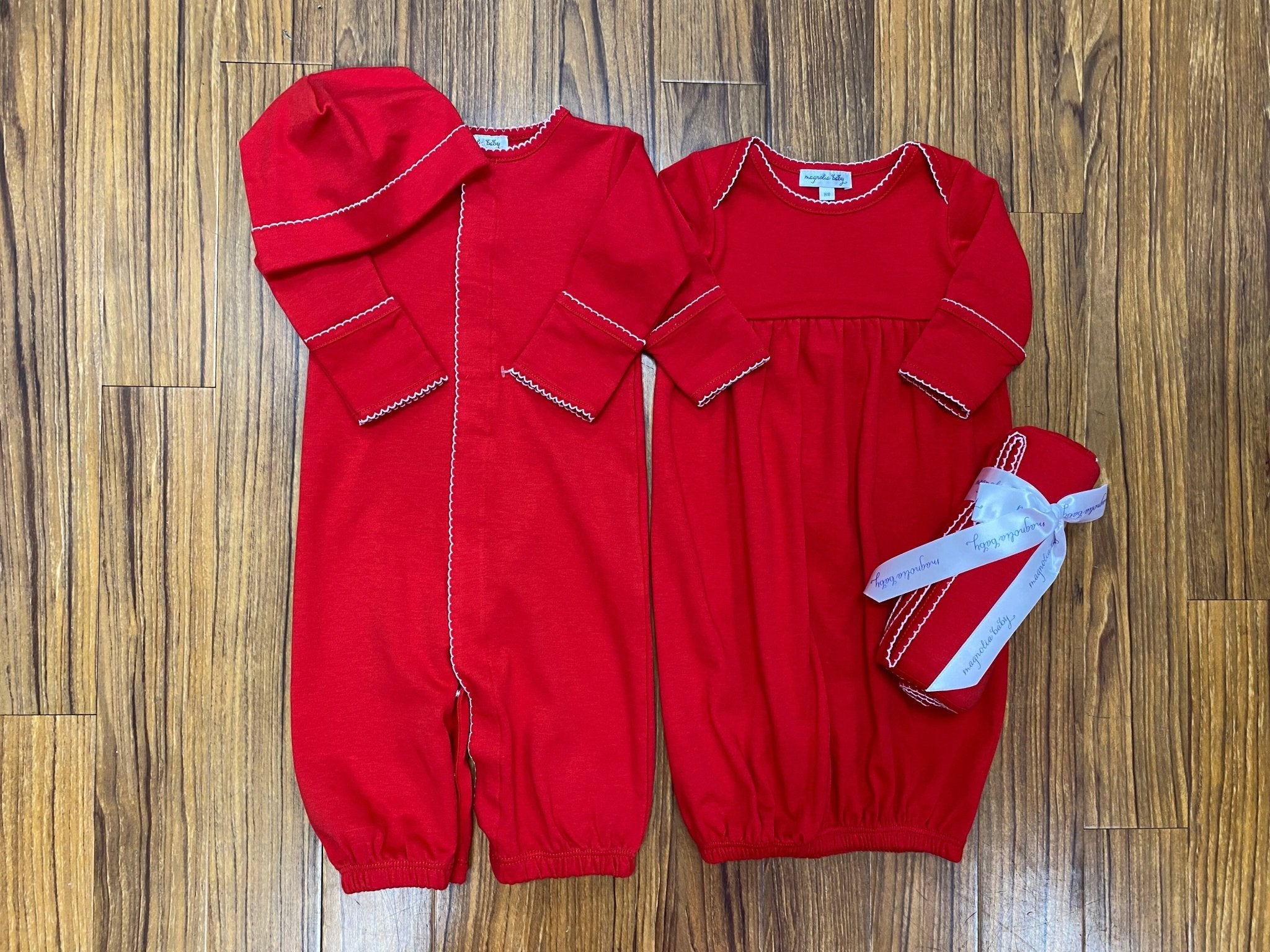 Red and White Essentials Hat Baby Sleepwear Magnolia Baby