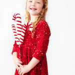 Red Velvet Sequin Dress Girls Occasion Dresses Mila & Rose