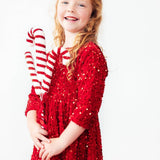 Red Velvet Sequin Dress Girls Occasion Dresses Mila & Rose