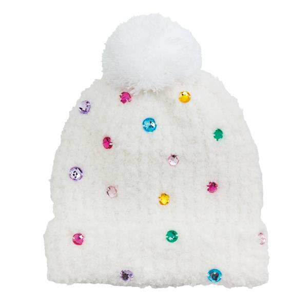 Rhinestone Beanie Hat - Assorted Kids Misc Accessories Mudpie Rainbow Dots