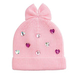 Rhinestone Beanie Hat - Assorted Kids Misc Accessories Mudpie Pink Hearts