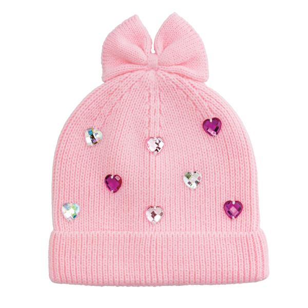 Rhinestone Beanie Hat - Assorted Kids Misc Accessories Mudpie Pink Hearts