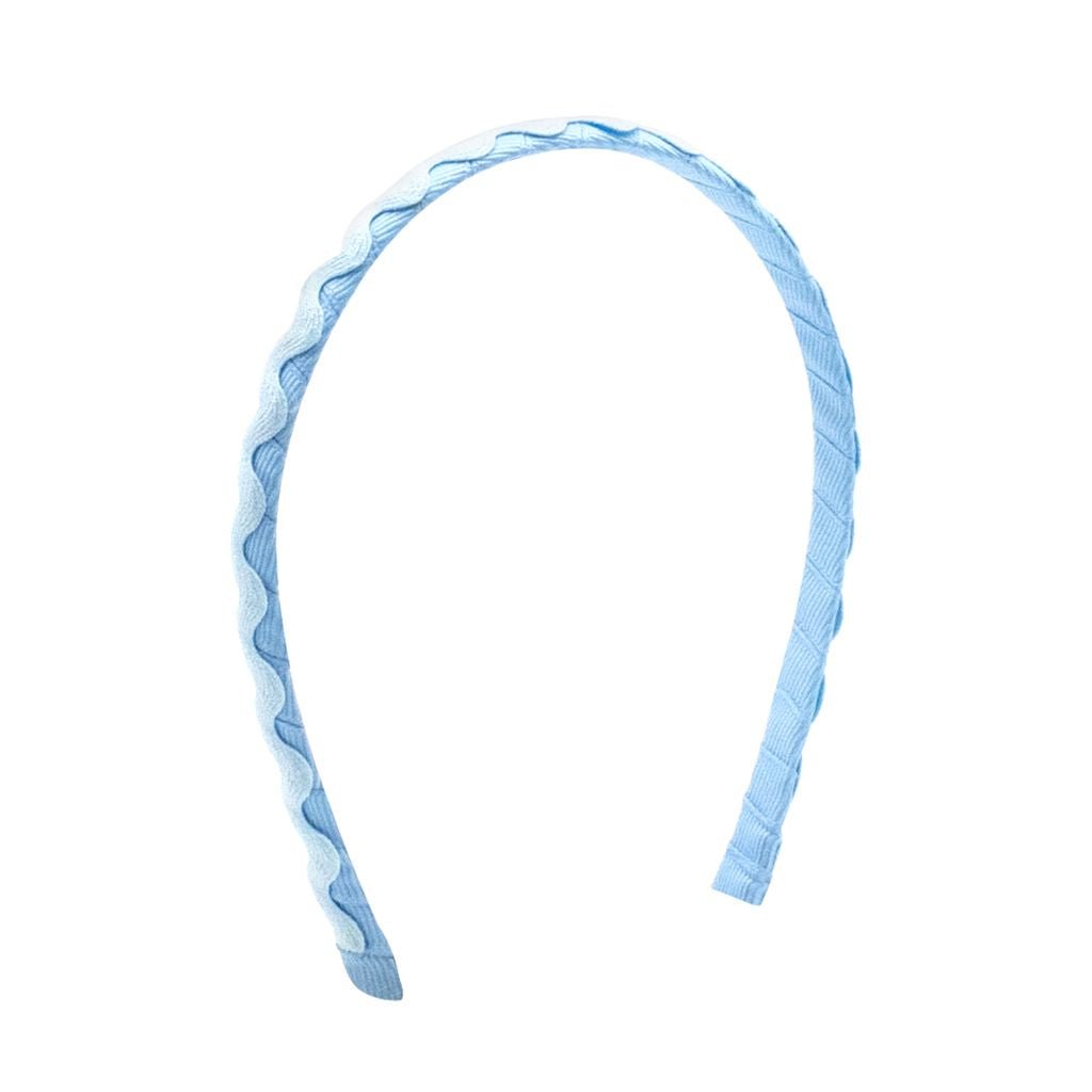 Ric Rac Lined Headband - Blue - Sugar Babies Children's Boutique/Meg's Shoppe