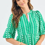 Riley Dress - Heritage Stitch Green Long Dresses Mary Square