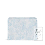 Roadie Medium - Bunny Toile Blue Zip Pouch - Sugar Babies Children's Boutique/Meg's Shoppe