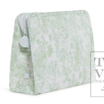 Roadie Medium - Bunny Toile Green Zip Pouch - Sugar Babies Children's Boutique/Meg's Shoppe