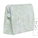 Roadie Medium - Bunny Toile Green Zip Pouch - Sugar Babies Children's Boutique/Meg's Shoppe