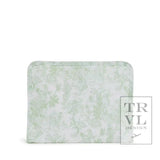 Roadie Medium - Bunny Toile Green Zip Pouch - Sugar Babies Children's Boutique/Meg's Shoppe