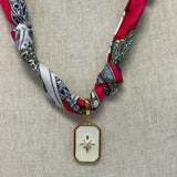 Rodeo Rose Scarf Necklace: White Radiance Necklaces Deep South Originals, LLC