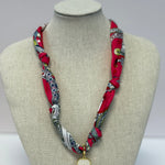 Rodeo Rose Scarf Necklace: White Radiance Necklaces Deep South Originals, LLC