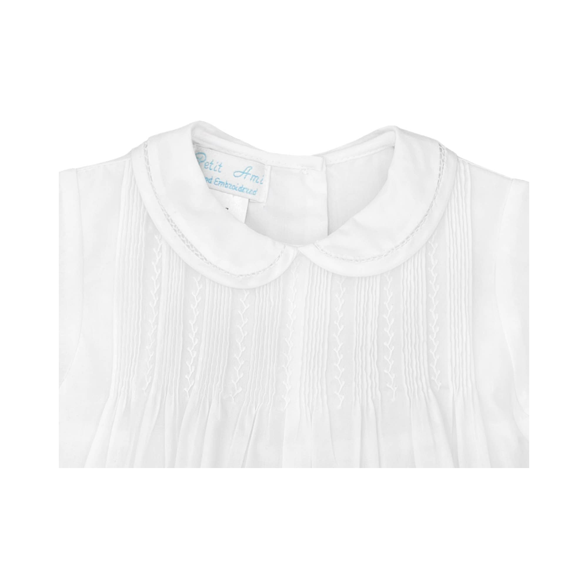 Romper with Pintucks - White Boys Bubbles + Rompers Petit Ami & Zubels