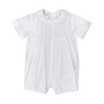 Romper with Pintucks - White Boys Bubbles + Rompers Petit Ami & Zubels