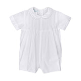 Romper with Pintucks - White Boys Bubbles + Rompers Petit Ami & Zubels