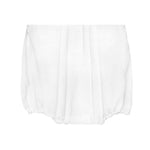 Romper with Smocking - White Boys Bubbles + Rompers Petit Ami & Zubels