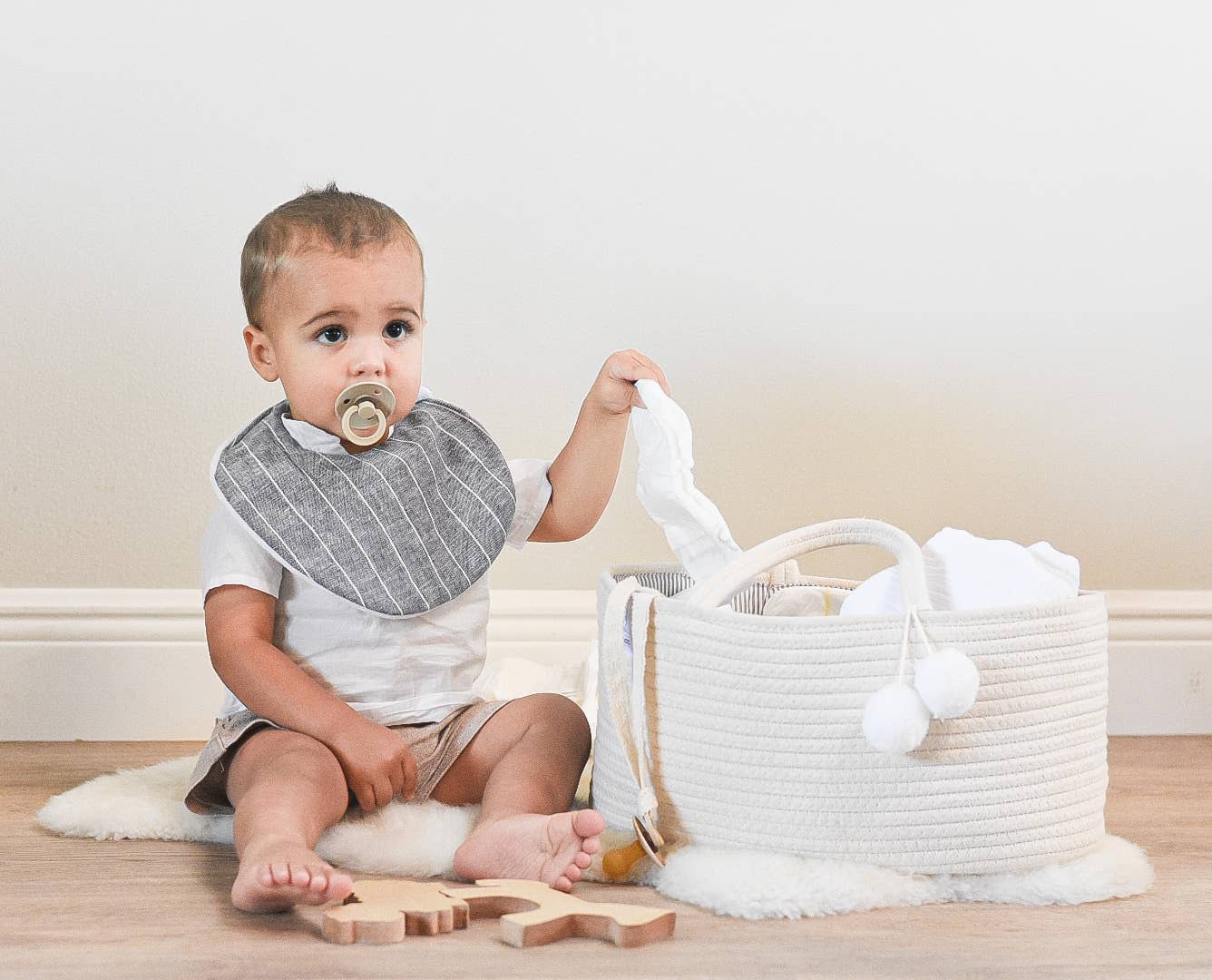 Rope Diaper Caddy - Beige Baby Accessories Fephas