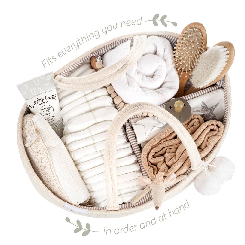 Rope Diaper Caddy - Beige Baby Accessories Fephas