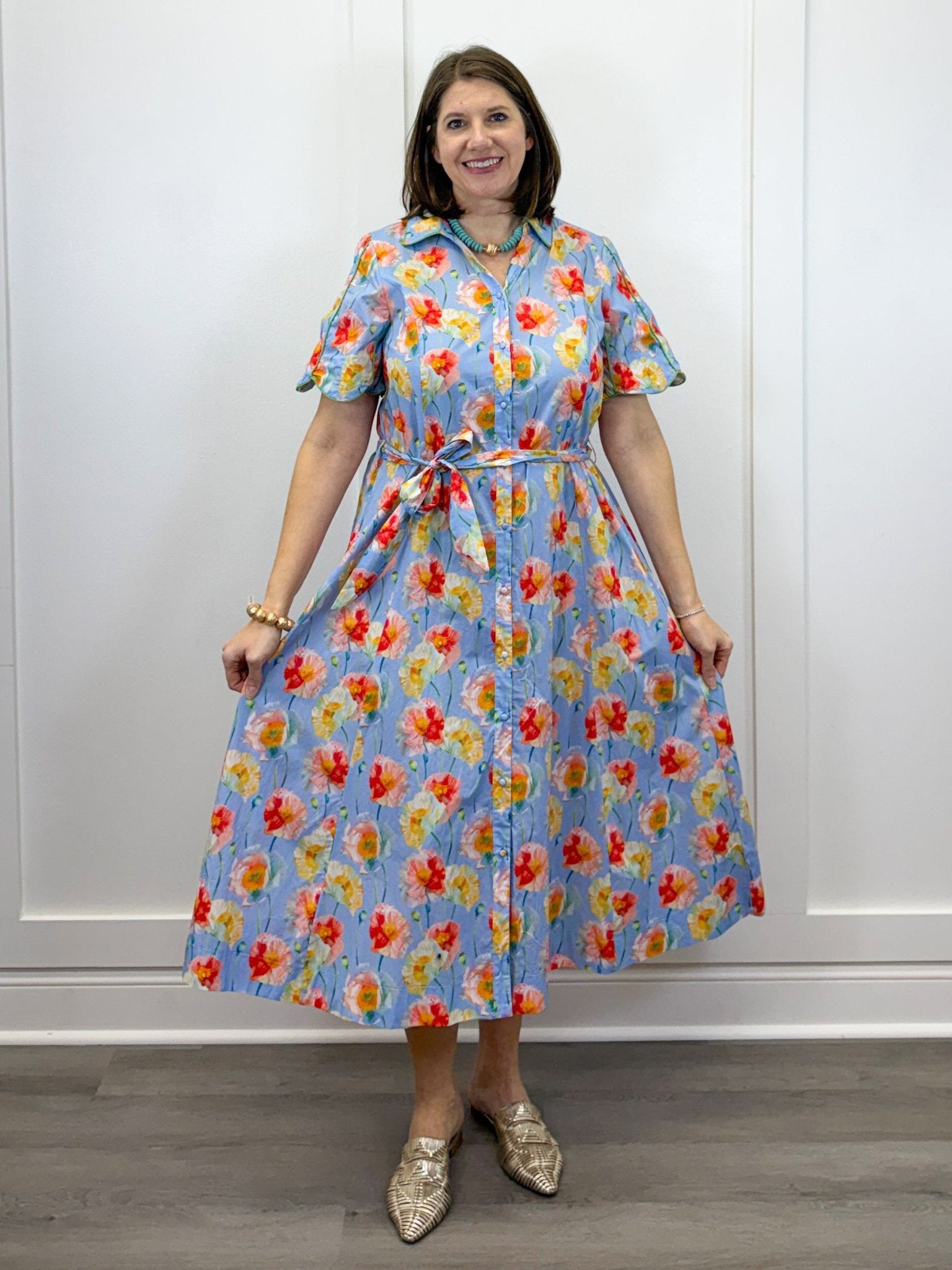 Rosalina Garden Dress - Lt. Blue Long Dresses Umgee
