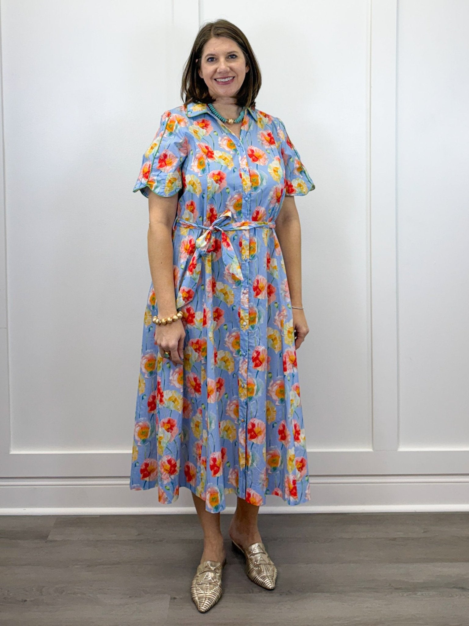 Rosalina Garden Dress - Lt. Blue Long Dresses Umgee