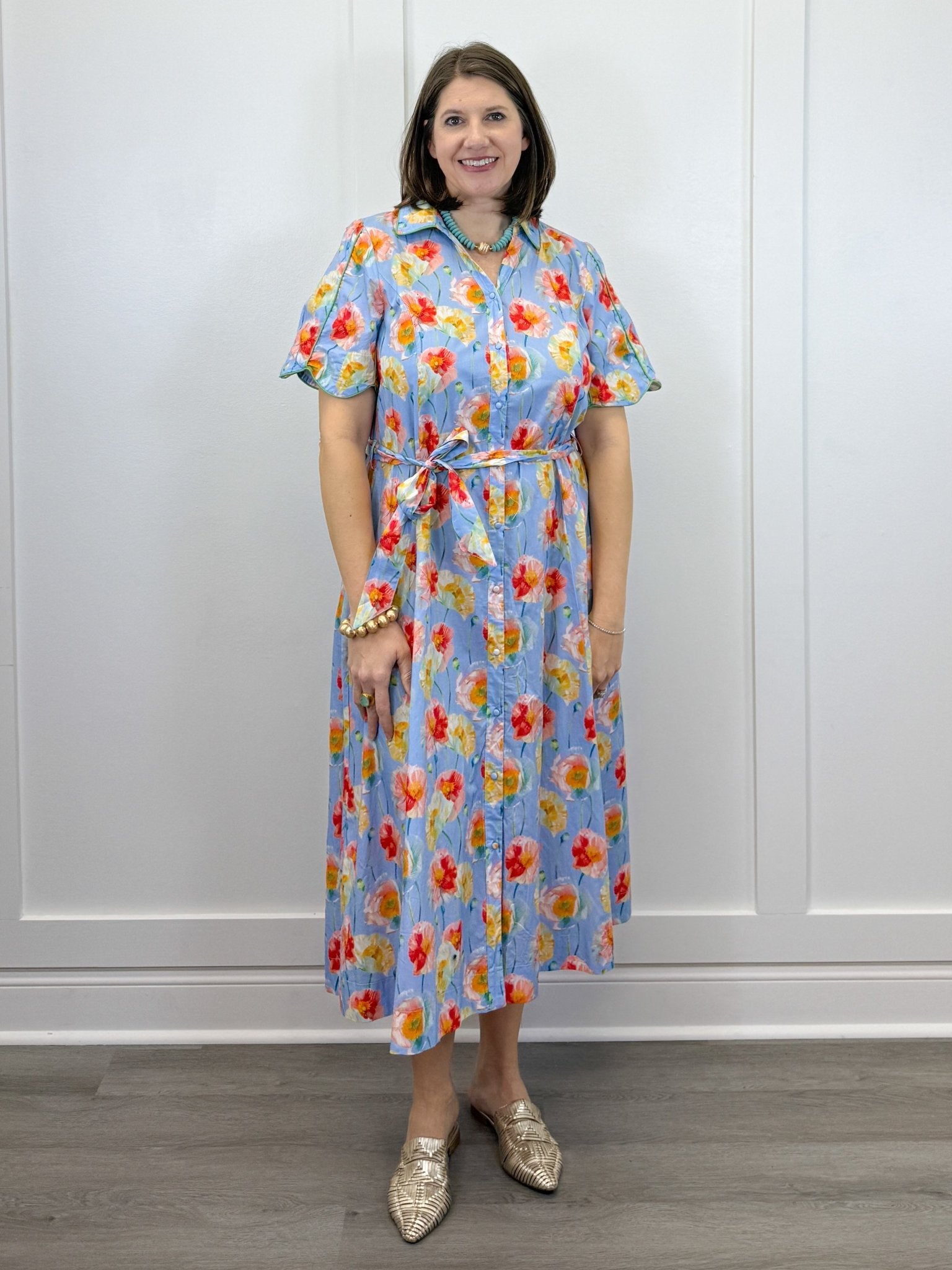 Rosalina Garden Dress - Lt. Blue Long Dresses Umgee