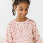 Rose Gold Velvet Sequin Dress Girls Occasion Dresses Mila & Rose