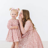 Rose Gold Velvet Sequin Dress Girls Occasion Dresses Mila & Rose