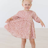 Rose Gold Velvet Sequin Dress Girls Occasion Dresses Mila & Rose