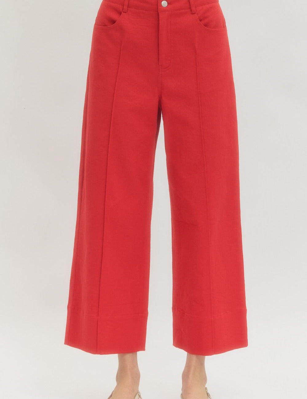 Rosie Crop Pants - Red Pants Entro