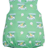 Round Neck Bubble - Blue Paws on Par Boys Bubbles + Rompers Little English